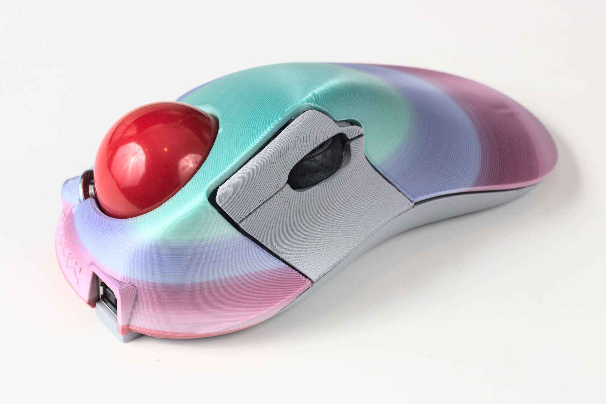 Multicoloured pastel Ploopy trackball