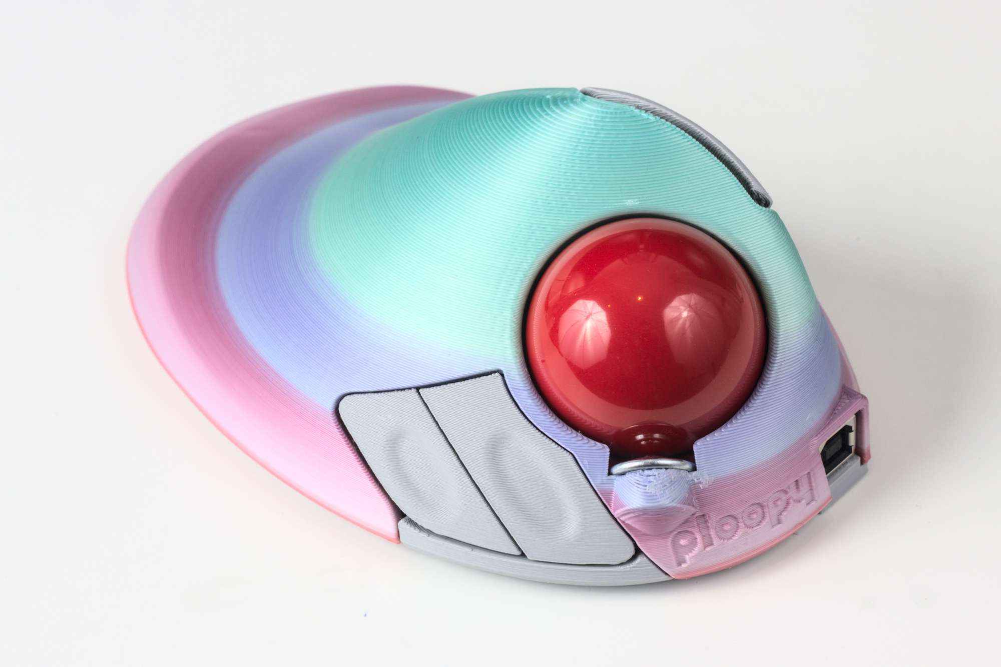 Multicoloured pastel Ploopy trackball