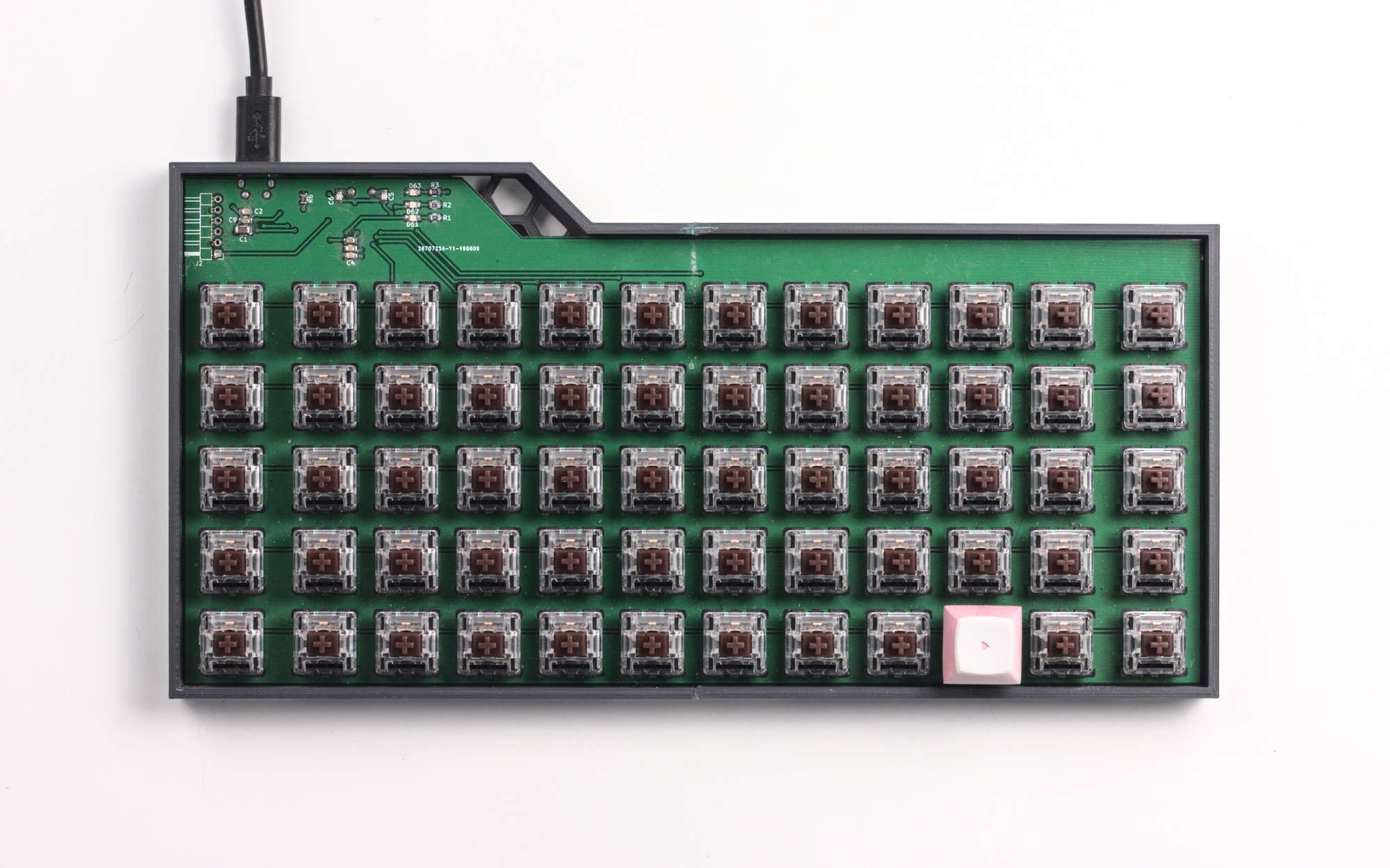 PCB sitting in the v1 base PCB in v1 base